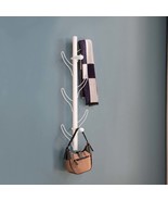 White Wall Mount Coat Rack | 8 Hook Vertical Design - $64.26 CAD