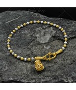 Two Kings Bracelet Gold Bag Pendant 24K Thai Baht Yellow Gold Plated 16&quot;... - £26.43 GBP