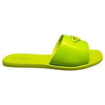 Bamboo Flat Sandals Womens US 8.5 Green Metal Triangle Summer Comfort Sl... - $21.22