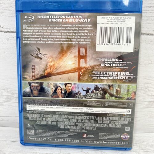 Rise Of The Planet Of The Apes Blu ray 2011 Andy Serkis Caesar Widescreen Item image 4