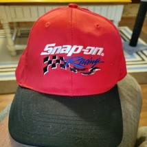 Vintage 90s Snap-On Racing  Snapback Black Adjustable Hat/Cap Red and Black - $14.84