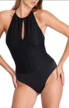 AFRM Womens Bodysuit Black Sleeveless Halter Backless Lace Lined Sexy S New - £14.78 GBP