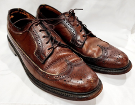Nunn Bush BROWN LEATHER WingTip Oxford Brogue Vintage Foster Cat&#39;s Men 1... - $45.00