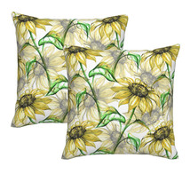 Decorative Sunflower throw pillow cover floral pillow cases square 18X18... - £12.75 GBP