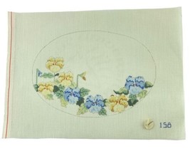 Needlepoint Canvas Hand Painted Oval Floral Snapdragon Flowers - £25.25 GBP