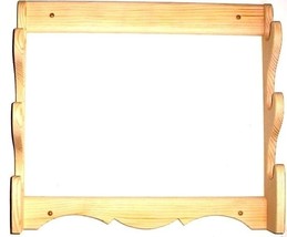 Pine Wooden 3 Place Gun Rack Rifle Shotgun Wall Mount Display - $27.99