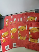 Lot Bundle Of 30 Gift Bags Valentines Love Teddy Bear Red  - $14.25