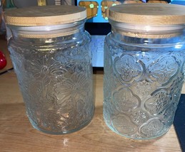 Vintage Glass Jars,23.5 Oz Airtight Storage Jars with Bamboo Lid 2 Piece - $35.09 CAD