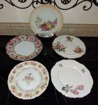  5pc Porcelain Collector Display Plates Floral Royal Albert-Winterling-Gold Cast - £37.36 GBP