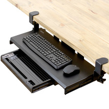 VIVO Extra Sturdy Clamp-on Computer Keyboard Tray Platform with Pencil Drawer - £122.29 GBP