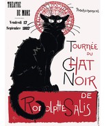 7526.Decoration Poster.Home Room wall design.Black Cat.French Nouveau.Ch... - $17.10+