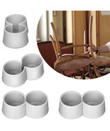 4Set Double 0.97&quot; Chair Table Leg Caps 50S Diner Kitchen Table Tip Siame... - £28.30 GBP