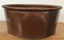 Vtg Antique Primitive Stoneware Clay Pottery Small Pickle Crock Bowl 12&quot;... - $199.99