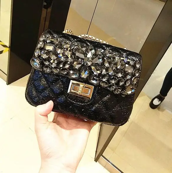 Celebrity Small Mini Women Evening Bag Silver Fashion Purses And Handbag Chain   - $125.35