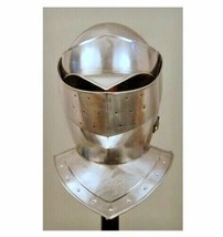 Medieval Combat Close Helmet With Neck Protective Armor Cosplay 20ga Cos... - £110.04 GBP