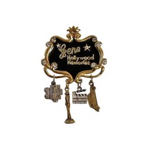 2004 Gene Doll Hollywood Memories Gold Plate Rhinestone Convention Charm Brooch - $30.00