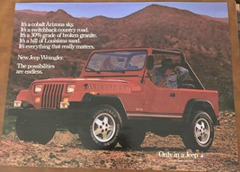 1987 Jeep Wrangler photo &quot;The Possibilities are Endless&quot; vintage print a... - $12.19