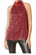 Entro sequin front and large bow top in Ruby - size M - £26.03 GBP