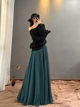DEEP GREEN Floor Length Chiffon Skirt Summer Beach Chiffon Maxi Skirts Plus Size image 4