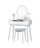 Vanity Dressing Table Set w/8 Dimmable Bulbs Makeup Table w/Lighted Mirr... - £198.16 GBP