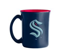 Seattle Kraken NHL 846 Café Coffee Tea Cup Mug 15 oz. Blue Red Interior - £18.64 GBP