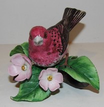 Lovely 1991 Lenox Fine Porcelain Purple Finch Garden Birds Collection Figurine - $38.60