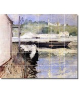 William Chase Waterfront Painting Ceramic Tile Mural BTZ01624 - $410.31 CAD+