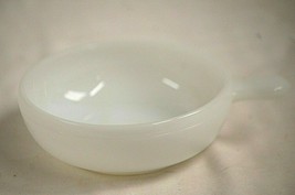 Vintage Milk White Opaque Soup Bowl Tab Handle Oven Proof Microwave Safe MCM USA - £13.44 GBP