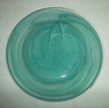Bormioli Rocco Glass Serving Salad Plate Murano Aqua Blue Color Swirl &amp; ... - $558.12 MXN