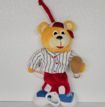 Vintage Baby Musical Pull Toy Plush Baseball Bear Kids II - £15.57 GBP