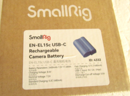 SmallRig EN-EL15c 17.28Wh 7.2V 2400mAh USB-C Li-Ion Battery for Nikon Ca... - £31.45 GBP