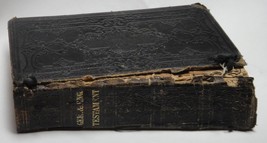1881 Antique Bible In German &amp; English Hanover Pa Edman Stauffer Handsewn Repair - £67.22 GBP