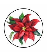 1.2&quot; Round 48 Christmas Poinsettia Envelope Seals Labels Stickers - $6.12 CAD
