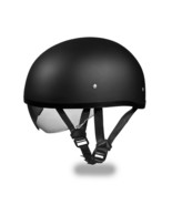 Daytona Skull CAP W/ INNER SHIELD DULL Black Bike Motorcycle DOT Helmet - £65.95 GBP