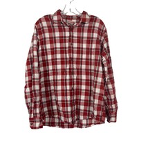 Wrangler Plaid Shirt Mens Medium Red Button Up Chest Pocket Long Sleeve - £10.58 GBP