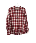 Wrangler Plaid Shirt Mens Medium Red Button Up Chest Pocket Long Sleeve - £10.58 GBP
