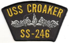  USN USS Croaker SS-246 With Surface Warfare Emblem Hat Patch - $4.00