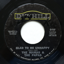The Mamas &amp; The Papas – Glad To Be Unhappy / Hey Girl 45 rpm Vinyl 7&quot; Single #2 - £5.07 GBP