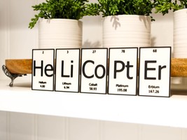 HeLiCoPtEr | Periodic Table of Elements Wall, Desk or Shelf Sign - £9.48 GBP