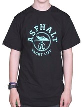 Asphalt Yacht Club Hombre Negro Menta París Yate Vida Camiseta AYC1520894 Nwt - £11.81 GBP