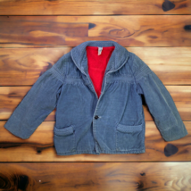 Vtg Honeybeau Sears Roebuck &amp; Co Tailored for Boys Corduroy Blue Quilted Jacket - £14.11 GBP