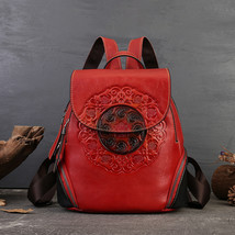 Backpack Genuine Leather Unisex High-End Sense Niche Student Backpack Artistic G - £79.98 GBP
