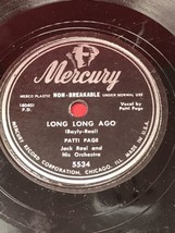 Patti Page - The Tennessee Waltz &amp; Long Long Ago 78 Record 1950 Mercury Records - $14.80