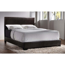Queen Size Dark Brown Faux Leather Upholstered Bed With Headboard - $6,690.25 MXN Queen Size Dark Brown Faux Leather Upholstered Bed With Headboard - $6,690.25 MXN