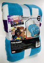 Marvel Throw Secret Warriors Rising Bed Blanket Blue Plush  46x60 inch - £16.22 GBP