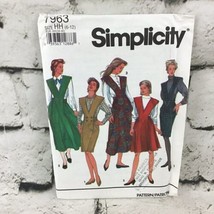 Vintage 1992 Simplicity Sewing Pattern #6973 Womens Fashion Jumper Dresses Uncut - $4.94