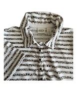 Chico&#39;s Zenergy Polo Shirt Womens Size Medium Golf Striped Zebra White P... - $13.85