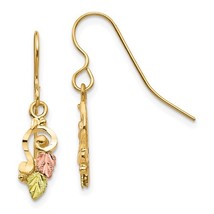 Black Hills Gold 10K Tri-Color Shepherd Hook Earrings - £156.66 GBP