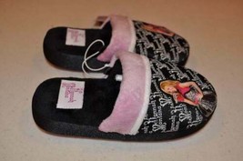 Girls Slippers Disney Hannah Montana Black Pink Scuff Slip On Non Slip-s... - $6.93