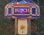 VINTAGE 1986 BUSCH BEER STAINED GLASS LANTERN LIGHT UP SIGN ANHEUSER BUS... - £156.41 GBP